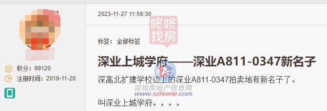 深高北扩建学校盘深业拍卖地取名深业上城学府!(图1)